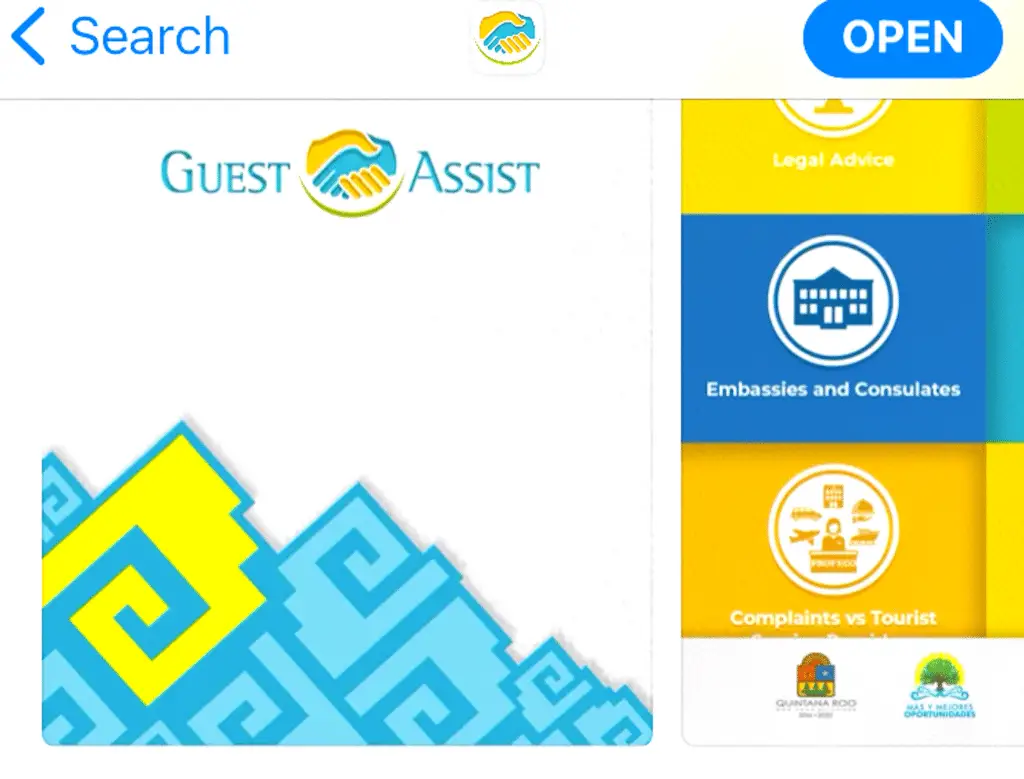 Screen shot of Guest Assist phone app
