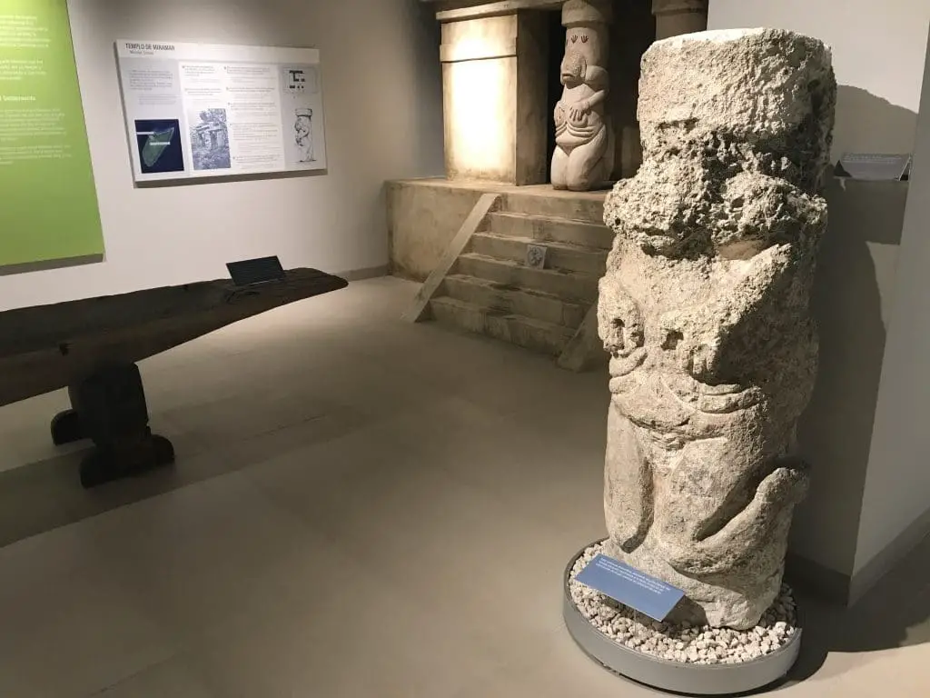 Mayan statues in the Museum of Cozumel Mexico.