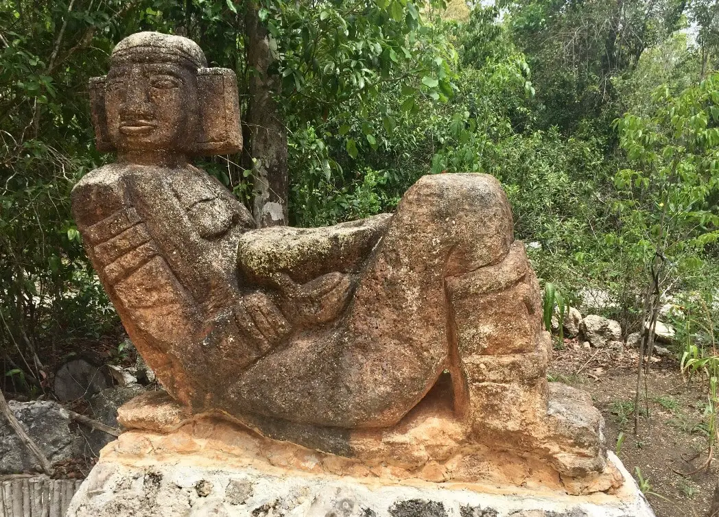 Statue depicting Mayan goddess Ixchtel in Cozumel park