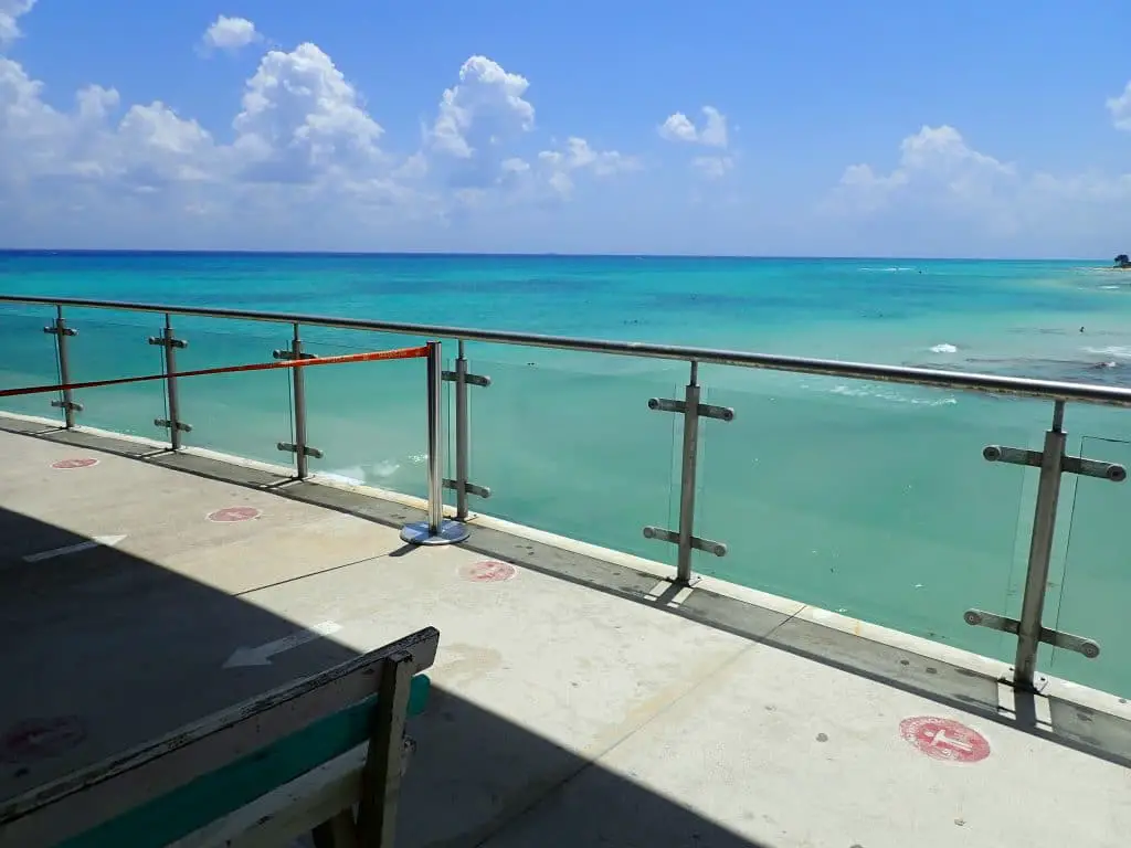 Ferry waiting area view in Playa del Carmen
