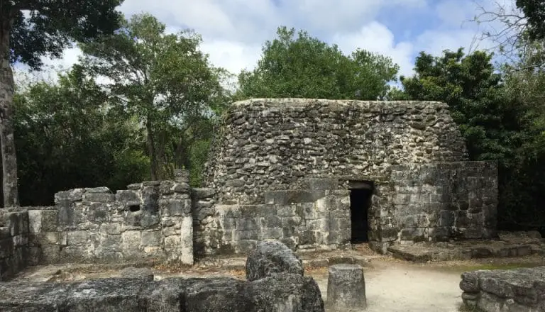 Mayan building ruin at Cozumel's San Gervasio (ne. Tantun) archaeological site