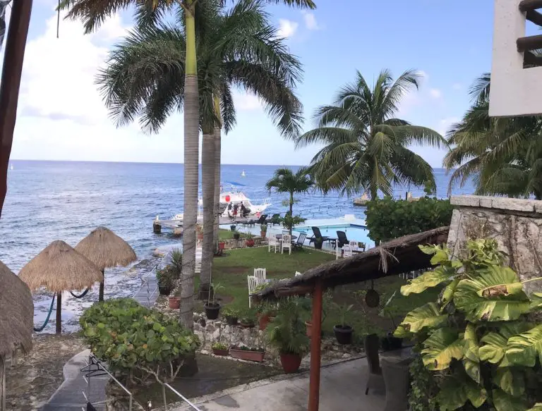 Blue Angel resort in Cozumel, with boat dock and ocean view
