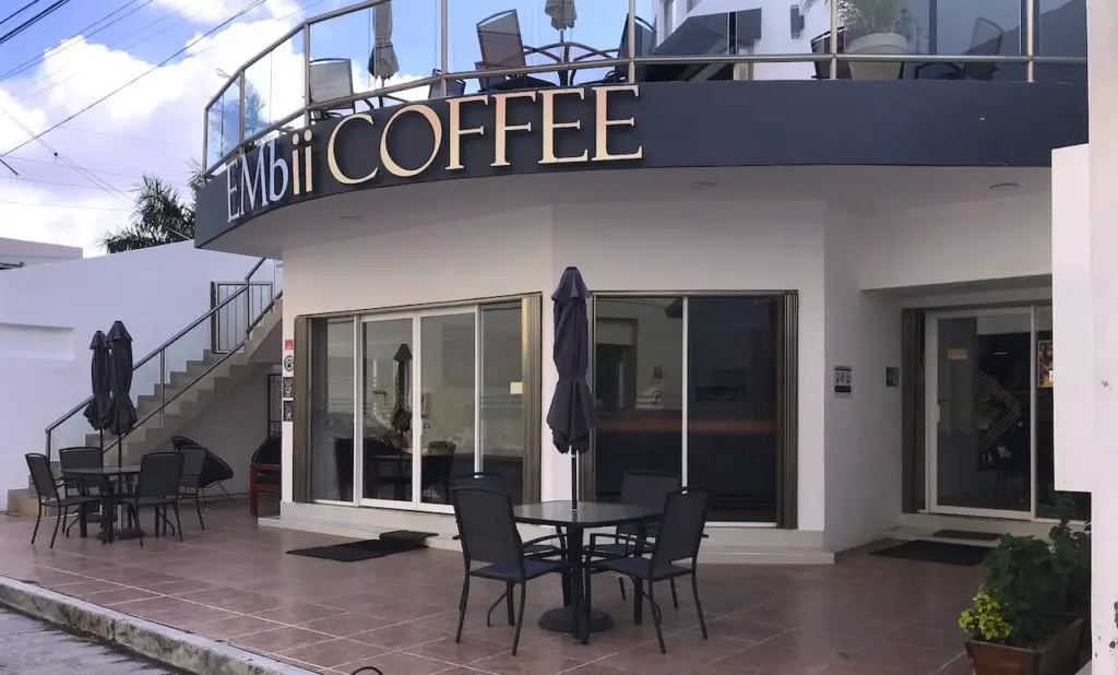 Embii coffee shop and coworking space in Cozumel, Mexico.